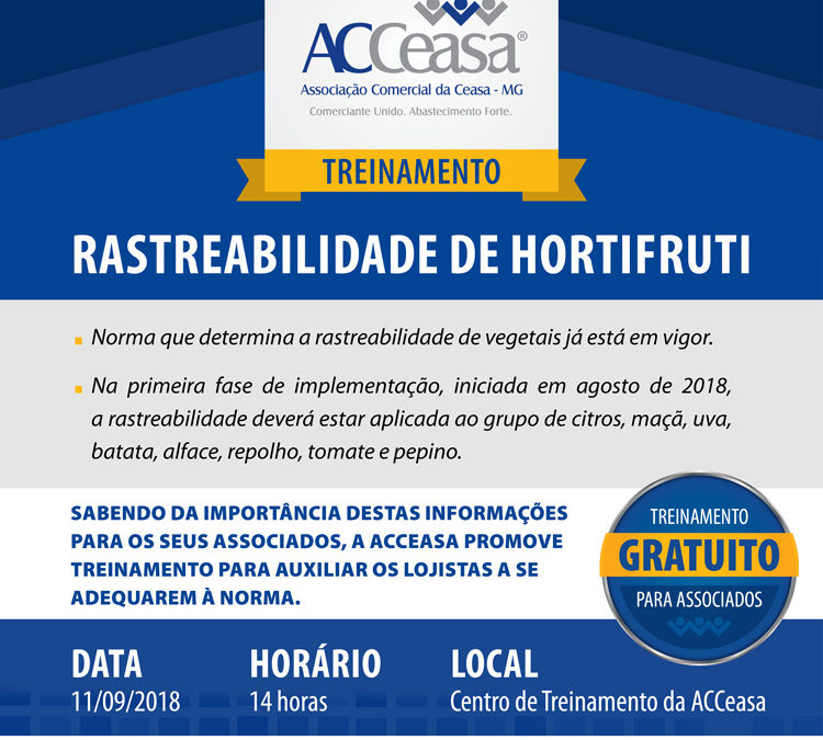 Treinamento Rastreabilidade de Hortifruti