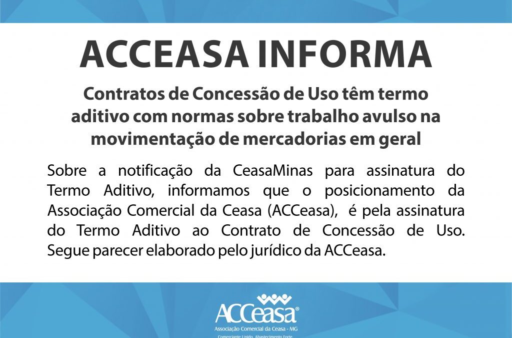 CeasaMinas faz Termo Aditivo aos Contratos de Concessão de Uso